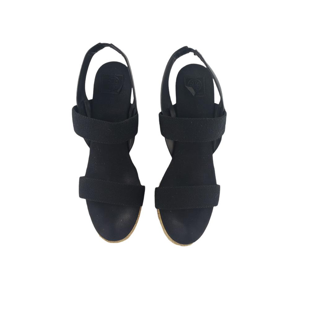 Tory Burch Black Platform Heel Strappy Shoes sz. 10 TUS1